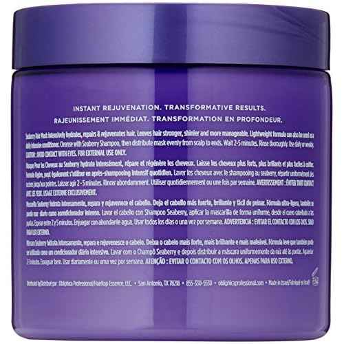 Obliphica Medium to Coarse Seaberry Mask, 1.05 Pound - Nourishing and Restorative Hair Treatment for Medium to Coarse Hair Types, Ensuring Lustrous Shine, Manageability, and Revitalization