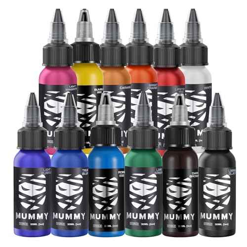 Mummy Pharaoh USA Custom Tattoo Ink Set 1oz(30ml)-12 Colors Pigment Kit