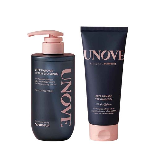 DR.FORHAIR UNOVE Deep Damage Repair Shampoo 16.9fl.oz & Hair Mask 7fl.oz Set | Nourishing Hair Care with Keratin and Collagen for Smooth, Hydrated, and Frizz-Free Hair