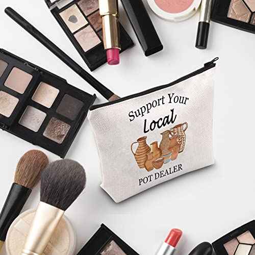 G2TUP Pottery Artist Gift Support Your Local Pot Dealer Makeup Bag Ceramics Artist Cosmetic Bag Pottery People Gift Zipper Travel Bag