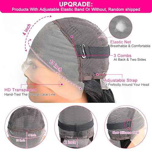 30 Inch Straight Lace Front Wigs Human Hair 180% Density Glueless Lace Frontal Wigs Straight Pre Plucked Human Hair Wigs for Women HD Transparent 13x4 Lace Front Wigs