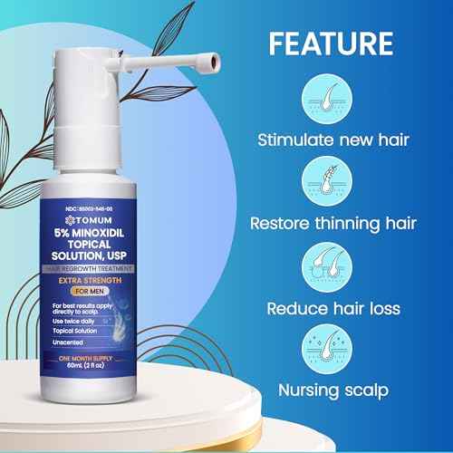 Men's 5% Minoxidil Hair Growth: Extra Strength Minoxidil Spray Hair Regrowth Treatment Serum Stop Hair Thinning and Hair Loss For Stronger Thicker Longer Hair Made in USA 60ml
