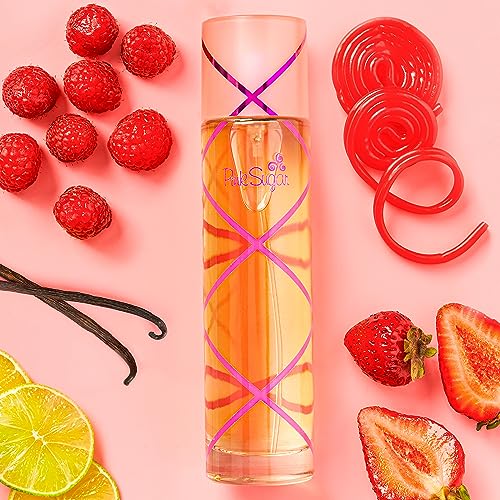 Pink Sugar Eau de Toilette Perfume for Women, Floral + Fruity Scent, Notes of Raspberry, Cotton Candy, and Vanilla, Sweet and Sensual Fragrance