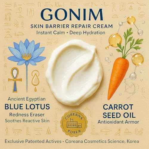 GONIM Face Moisturizer Korean Skin Care,Anti Aging Support with Collagen Activation,Skin Barrier Repair Face Cream,Daily Face Moisturizer for Dry,Sensitive Oily Skin,Shea Butter Hydration-3.38fl.oz