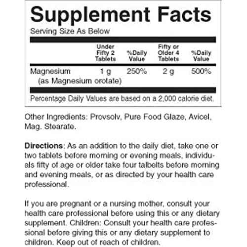 Dr. Hans Nieper Magnesium Orotate Tablets, 500 Mg, 200 Count