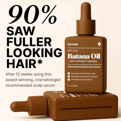 Keyoma Batana Oil for Hair Growth with Rosemary: Nourish & Detox Scalp for Thicker, Stronger, Longer Hair - 100% Organic Batana Oil from Honduras - Reduce Hair Loss (90 mL)