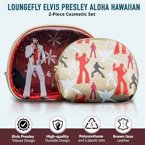 Loungefly Elvis Presley Aloha Hawaiian Print 2-Piece Cosmetic Set