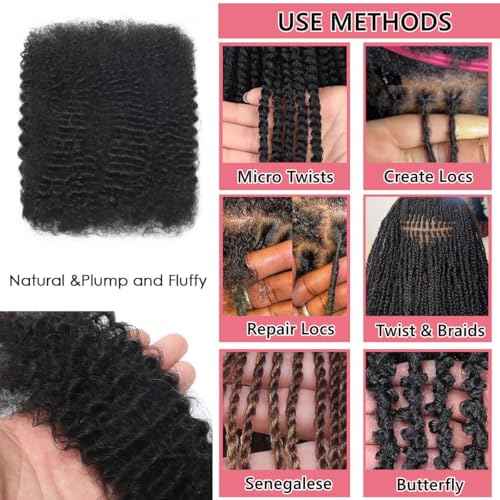 Afro Kinkys Bulk Human Hair For Braiding 427 Highlight Afro Kinky-Curly Human Hair Bulk For Mini Twist 20 Inch 100g/pack Bulk Human Braiding Hair For Micro Locs Extensions