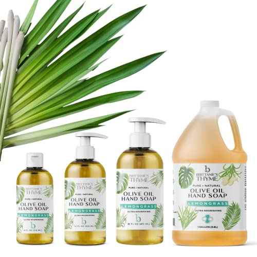 Brittanie¡¯s Pure Castile Soap ? Lemongrass, 1 Gallon (128 oz) | Natural Multi-Purpose Cleaner & Body Wash | Concentrated, Biodegradable, Eco-Friendly Soap for Hands, Face, Laundry & Household Cleaning