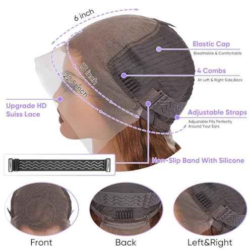 Chocolate Brown Lace Front Wig 200 Density 13x6 HD Body Wave Lace Front Wigs Human Hair Pre Plucked Colored Frontal Glueless Brown Human Hair Wig for Women
