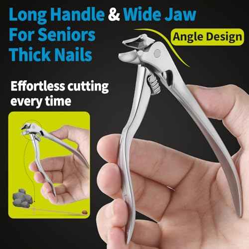 Long Handled Toenail Clippers, Built-in Lock, Professional Stainless Steel Toenail Clippers for Seniors Thick Toenails, Curved Blade Heavy Duty Large Toe Nail Clippers for Men, Women