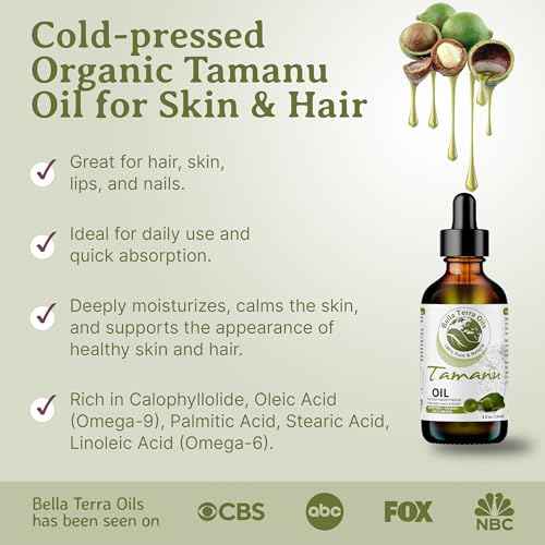 Bella Terra Oils - Organic Tamanu Oil 16 oz - Harness the Power of Nature, Infused with Stearic Acid & Calophyllolide, Perfect Choice for Luxurious Skin Nourishment