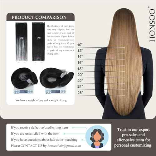 Honsoo Black Hair Extensions Clip in Real Human Hair Extensions Jet Black 20in 120g 7Pcs Long Straight Soft Hair Extensions For Black Women