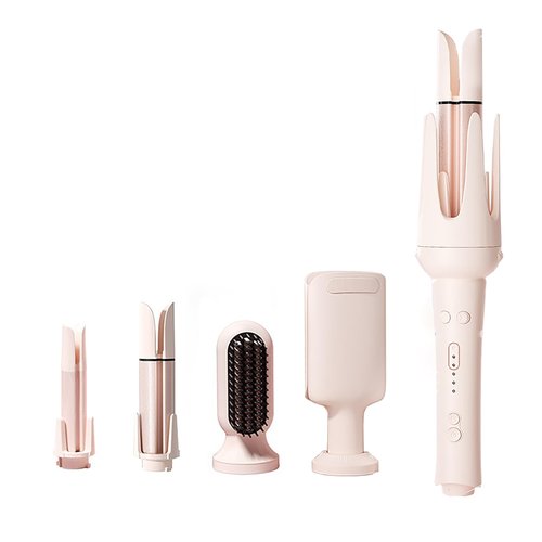 5 in 1 Interchangeable Curling Iron Set, 5 Styling Tools, 28mm，32mm，40mm Roll, Hair Straightener Brush，Volumizing Comb，and Curling Iron，3 Temp & Timer & Negative Ions