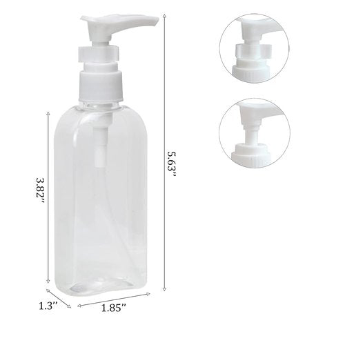 Tancano 10pcs Travel Dispenser Set, 3.4oz Clear Plastic Bottles with Pump & Mist Sprayer & Small Funnel & Labels for Soap/Shampoo/Conditioner/Body Wash