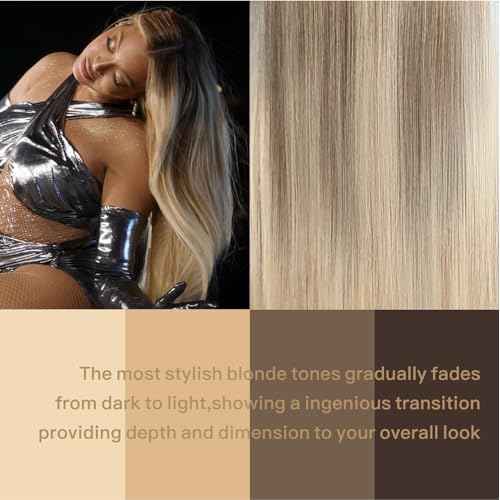 Straight Lace Wig Pre Plucked, Synthetic Lace Front Wig Pre Plucked, HD Glueless Wigs 13X5X1 Lace Wigs for Women 180 Density 26inch (ombreblond, 26)