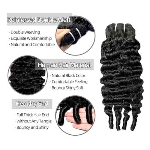 Burmese Curly Bundles Human Hair 22 Inches 100% Unprocessed Quick Weave 3c4a Water Wave with Spiral Curly End Real Human Hair Extensions Natural Black