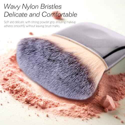 Makeup Brushes Set, Mini Multi-functional Loose Powder and Blush Brush, Portable Soft Hair Beauty Tool (Silver)
