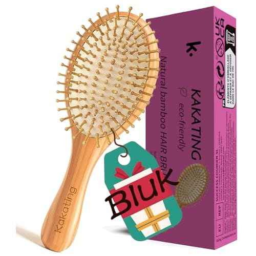 16 Pack Bamboo Hair Brush for Hair Growth | Natural Wooden Hairbrush Detangling Massaging Scalp Bulk (Ellipse, Count, 16)
