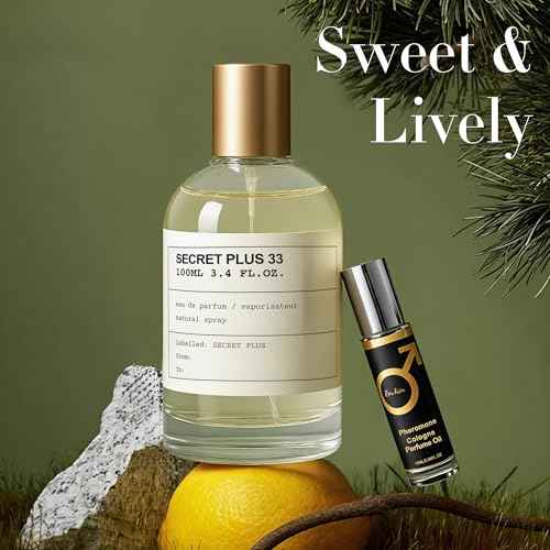 Men's Cologne Set Secret Plus 33 100ml Eau de Toilette & 10ml Pheromone Perfume Oil | Citrus Floral Woody Fragrance | Long Lasting Fresh & Sophisticated Scent for Men Gift