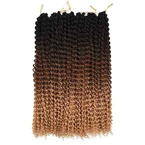 Passion Twist Hair 22 Inch Long Water Wave Ombre Passion Twist Crochet Hair For Women Curly Braiding Hair Long Spring Twist Hair Synthetic Hair Extension 7 Packs (22inch, Ombre brown blonde)