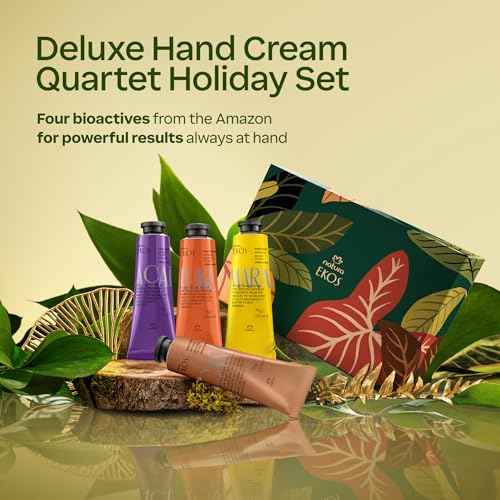 natura - Deluxe Hand Cream Quartet Holiday Set ? Vegan Brazilian Hand Cream Gift Collection ? Brazil Nut, Passion Fruit, A?a? & Cumaru ? Nourishing Moisturizer for Dry Hands ? Full Size 2.6 oz