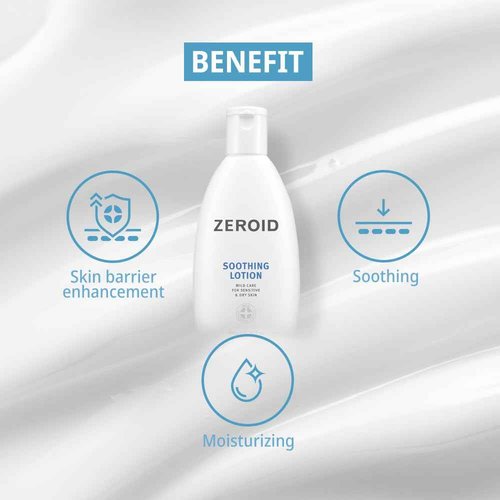 ZEROID | Soothing Lotion | Moisturizer for Sensitive Skin | Skin Barrier Repair | Face & Body Lotion for Soothing & Calming | Lotion for Extremely Dry Skin | Korean Skin Care | 6.76 fl oz (200ml)