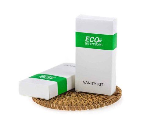ECO amenities Cotton Rounds Travel Set - Individually Wrapped Cotton Swabs - Disposable Nail File Kit - Bulk Hotel Vanity Kit - 500-Piece Set, White