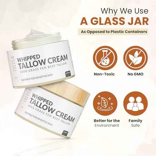 100% Organic Grass Fed Beef Tallow for Skin | Whipped Beef Tallow For Face | Tallow Moisturizer| Premium Beef Tallow for Women With Aloe Vera & Raw Honey & Beeswax- 5 FL.Oz