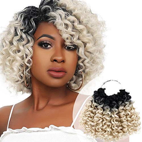 2 Bundle (1 Pack) 8 Inch AU-THEN-TIC 2X Spiral Wand Curl Crochet Braids Jamaican Bounce Curly for Black Women Syntheric Hair Extensions FreeKalon Fiber (1-Pack, 1-Jet Black)