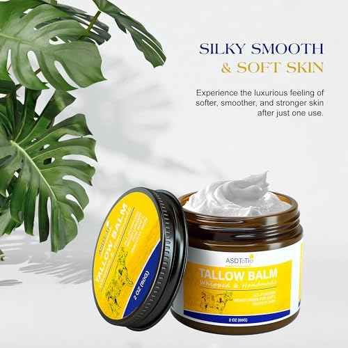 Handmade Whipped Tallow Balm for Skin Care- All Natural Grass Fed Beef Tallow All Purpose Balm,Face and Body Moisturizing Cream, Tallow Balm For Dry Skin- 2 oz