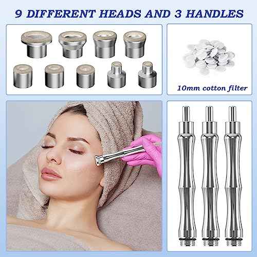 Diamond Dermabrasion Tips Microdermabrasion Machine Accessories Dermabrasion Tool Microdermabrasion Replacements 9 Tips 3 Wands