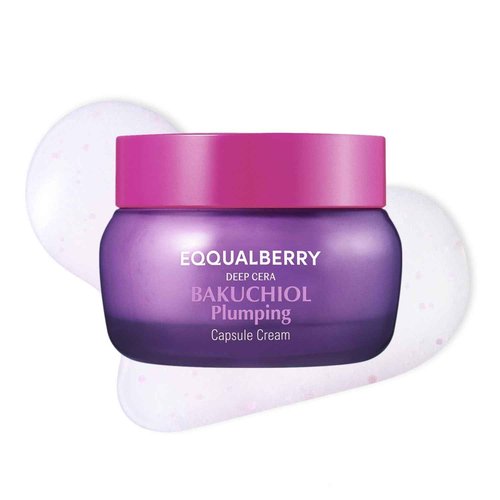 Bakuchiol Plumping Capsule Cream – Retinol Alternative Moisturizer for Firming and Pore Care with 99% Pure Bakuchiol, 5 Types of Collagen & Ceramide Complex, 1.69 fl.oz / 50ml