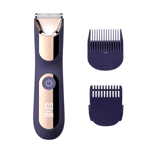 TEENOVA Body Hair Trimmer Shavers for Men Electric Mens Groin Hair Groomer Remover, Body Razor with Charging Cradle, Clippers for Pubic, Ball, Wet & Dry Use & Nick - Free(Purple)