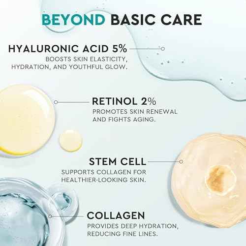 Elvira Retinol Anti Aging Face Moisturizer- Collagen Cream With Stem Cell & Hyaluronic Acid, Instant Face Lift Cream for Skin Tightening and Firming, Wrinkle Smoother for Women & Men, 1.85 Fl Oz
