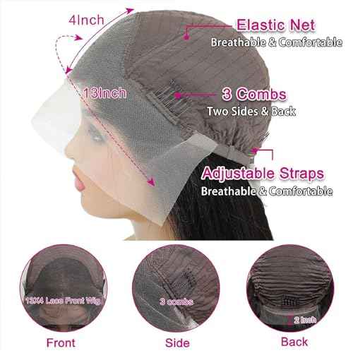 30 Inch Body Wave Lace Front Wigs Human Hair Pre Plucked 13x4 HD Lace Front Wigs Human Hair 180% Density Body Wave Glueless Frontal Wigs Human Hair for Women