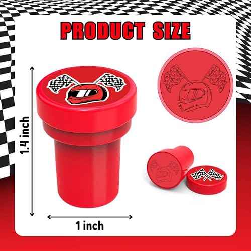 36PCS Checkered Flag Party Favors - 24PCS Temporary Tattoos & 12PCS Stamps - Ideal Black and White Race Flag Themed Birthday Card Decorations Supplies Goodie Bag Cute Rewards for Boys Girls Gifts