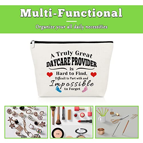 Daycare Provider Appreciation Gift Teacher Gift for Women Cosmetic Bag Makeup Bag Thank You Gift Childcare Provider Gifts Childhood Educators Gift Teacher's Day Christmas Birthday Gifts