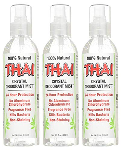 Thai Deodorant Stone Crystal Mist Natural Deodorant Spray 8 oz. Bundle (Lavender & Jasmine, Single)