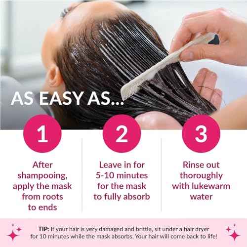 Kashmir Keratin Ceramic Hair Mask,deeply conditions dry, damaged hair, repairs with keratin, making it soft, frizz-free, hydrated, well-conditioned, and adds shine.(16 oz)