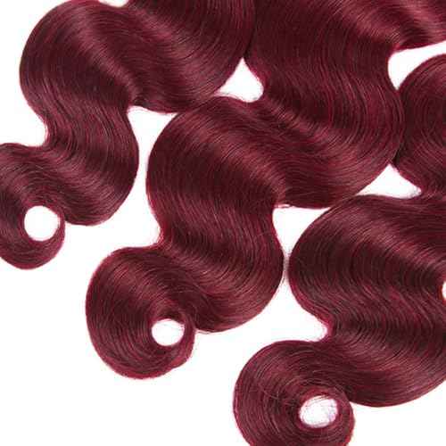 BilltiiWW Ombre 1B99J Hair Body Wave Bundles Black and Wine red Body Wave Bundles two tone Brazilian Hair Extensions Soft and Silky for Women 16 18 20 Inch