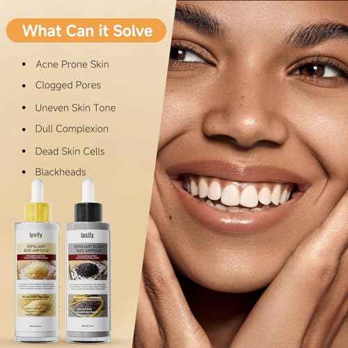 Peel Shot Glow Rice Ampoule, Black and White Rice Exfoliant for Face and Body, Rice Exfoliator for Faces Dead Skin Cells Remover, Face Peel Shot Serum for Softens Cuticle, 80ML (White Rice)