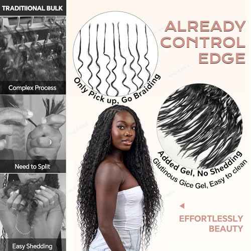 Pre-Divided Curly Bulk Human Hair For Boho Braids Loose Deep Wave Bulk Human Hair For Braiding Double Drawn Extensions (640 Roots)20inch/200g