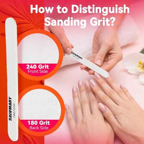 Professional Disposable Small Nail Files 180/240 Grit Double Sided White Emery Boards for Nails Manicure Pedicure Tools 50Pcs