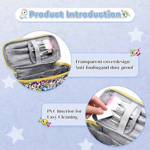 Tokidoki Official Licensed Travel Makeup Bags Toiletry Bags for Women Cosmetic Organizer Bag Large Capacity Travel Makeup Case Organizer