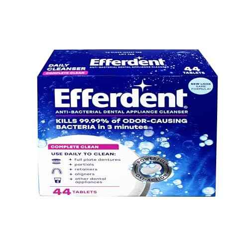 Efferdent Denture Cleanser Tablets, Complete Clean, Cleanser for Retainer and Dental Appliances, 44 Count, (Pack of 6)