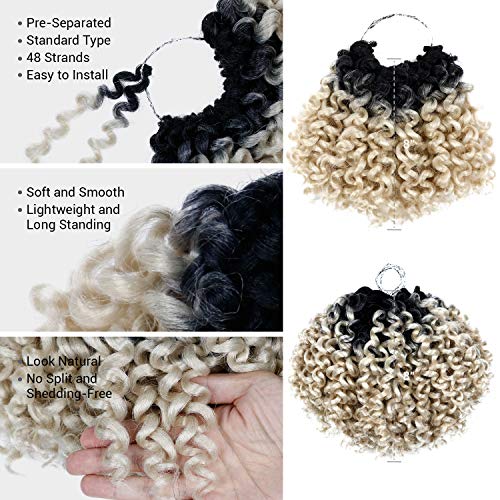 2 Bundle (1 Pack) 8 Inch AU-THEN-TIC 2X Spiral Wand Curl Crochet Braids Jamaican Bounce Curly for Black Women Syntheric Hair Extensions FreeKalon Fiber (1-Pack, 1-Jet Black)