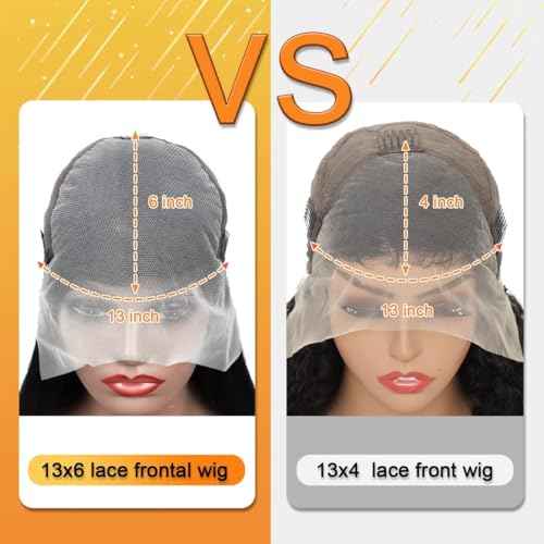 Bob Wig Human Hair 13x6 Deep Wave Lace Front Wigs Human Hair HD Transparent Lace Frontal Wigs for Women Deep Curly Wig Pre Plucked 14 Inch