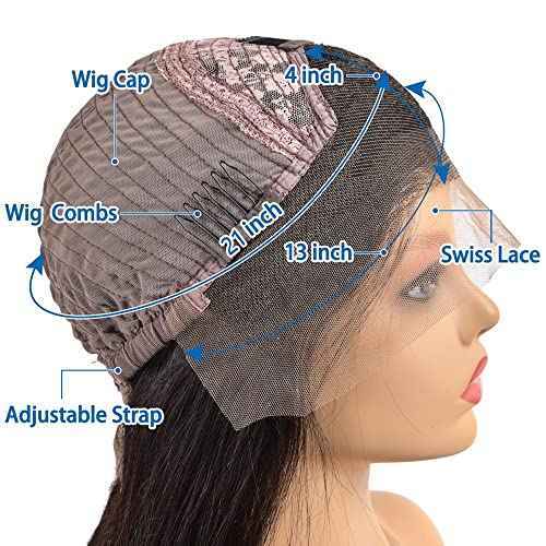 MAIME Small Cap Wigs 21 inch Size Lace Front Human Hair Wig for Black Women 16 inch
