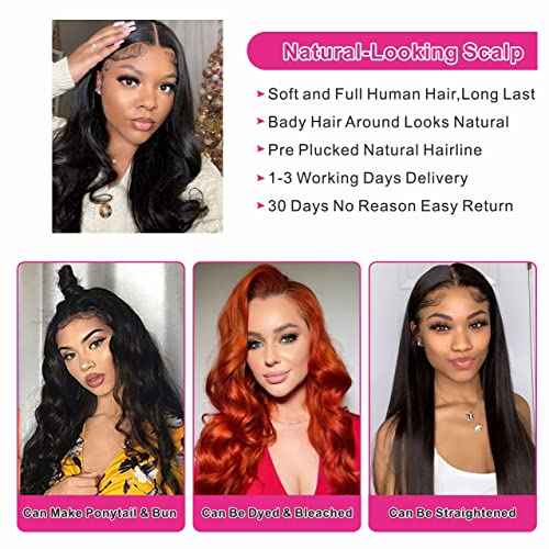 Aaliweya 5x5 HD Lace Closure Wigs Human Hair Body Wave 5x5 Lace Front Wig for Women 180 density Glueless Lace Closure Wig Pre Plucked with Baby Hair Super Soft Natural Black 22inch